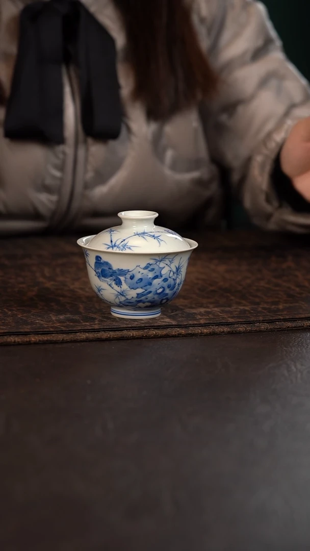 【闪购商品】杯尾款聚澜堂竹报平安盖碗