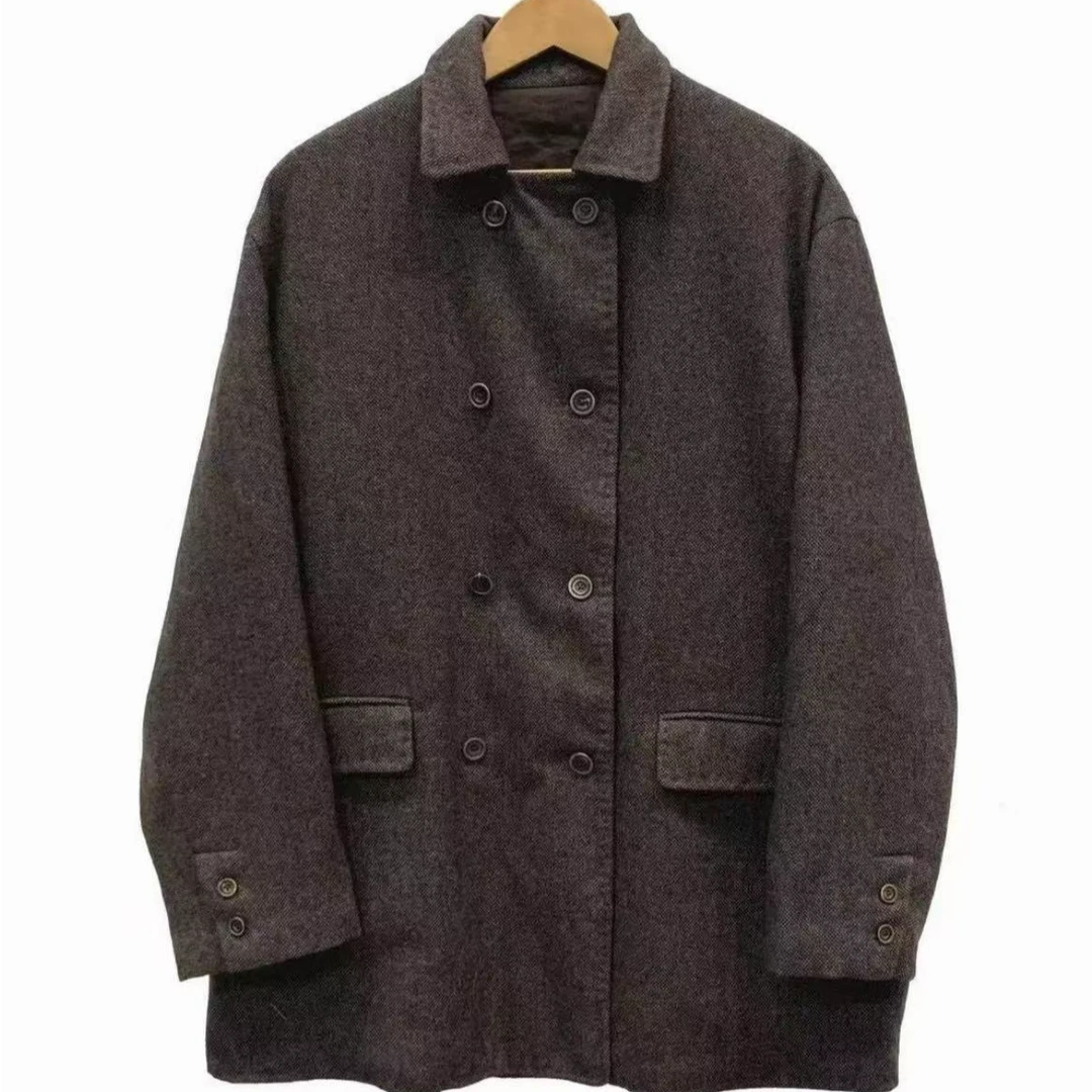 左岸迷香 果儿坊【短外套】休闲双排扣翻领秋冬8003