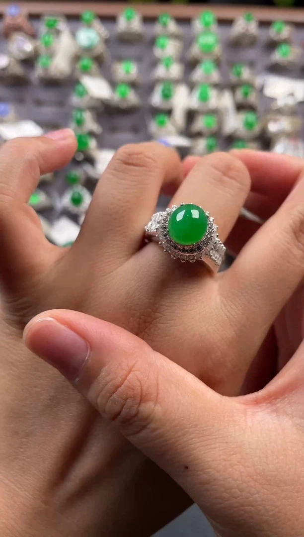 未镶嵌定制翡翠天然A货翡翠戒面 11.7