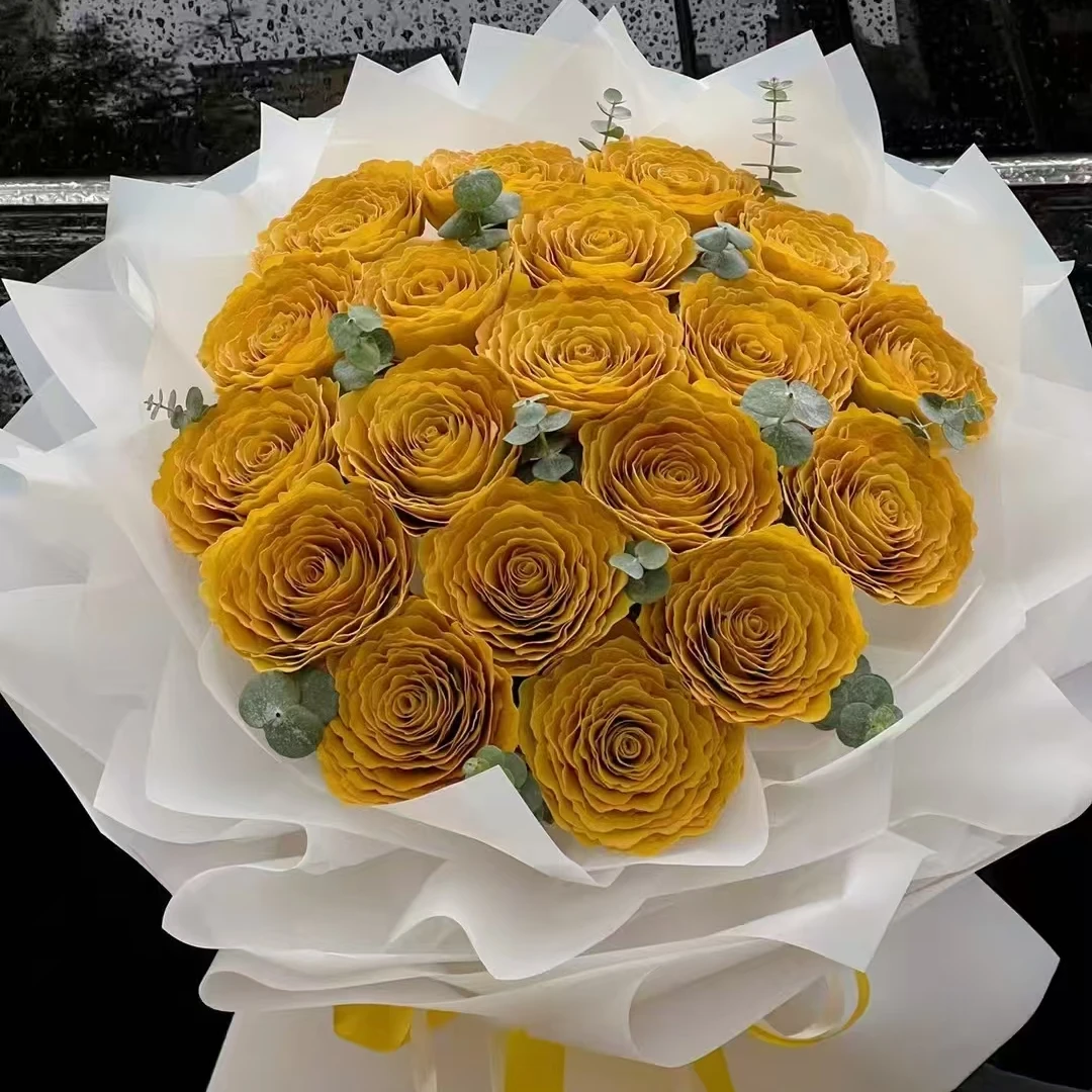 秋天第一束银杏花束叶玫瑰花束创意diy材料包自制仪式感氛围拍照