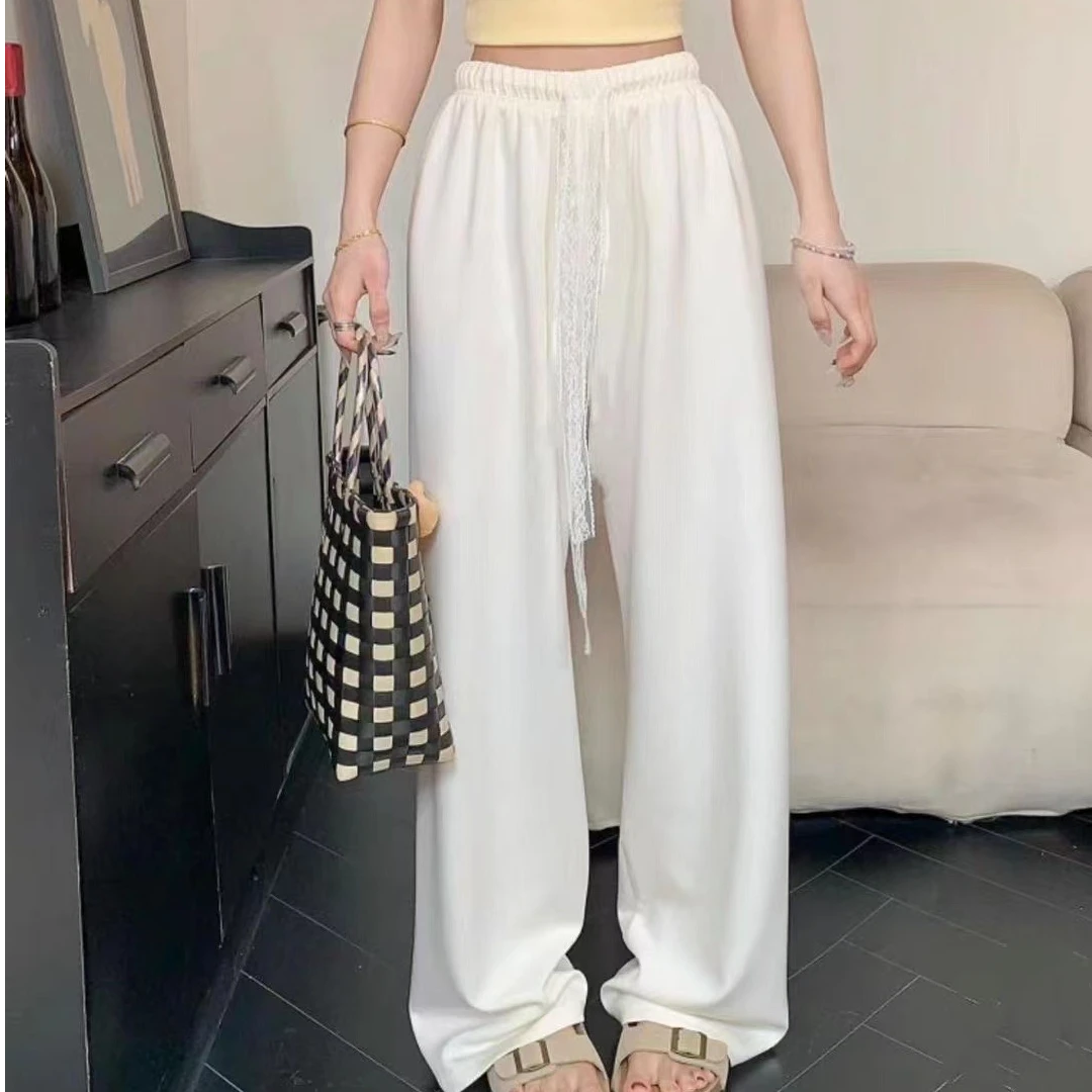 小个子奶芙裤长裤夏款窄版阔腿裤显瘦休闲百搭简约长裤高腰