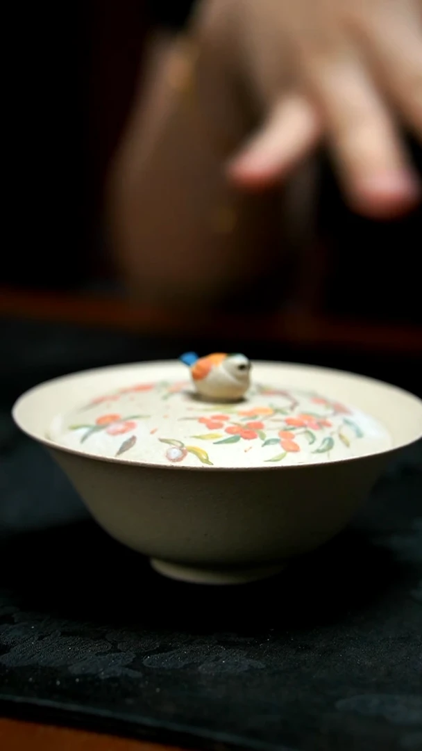 茶壶紫砂清*?胖鸟荔枝盖碗