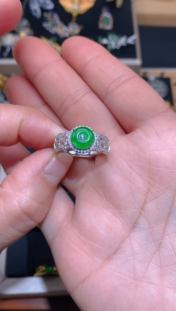 【闪购商品】翡翠戒指银S925镶嵌万能扣