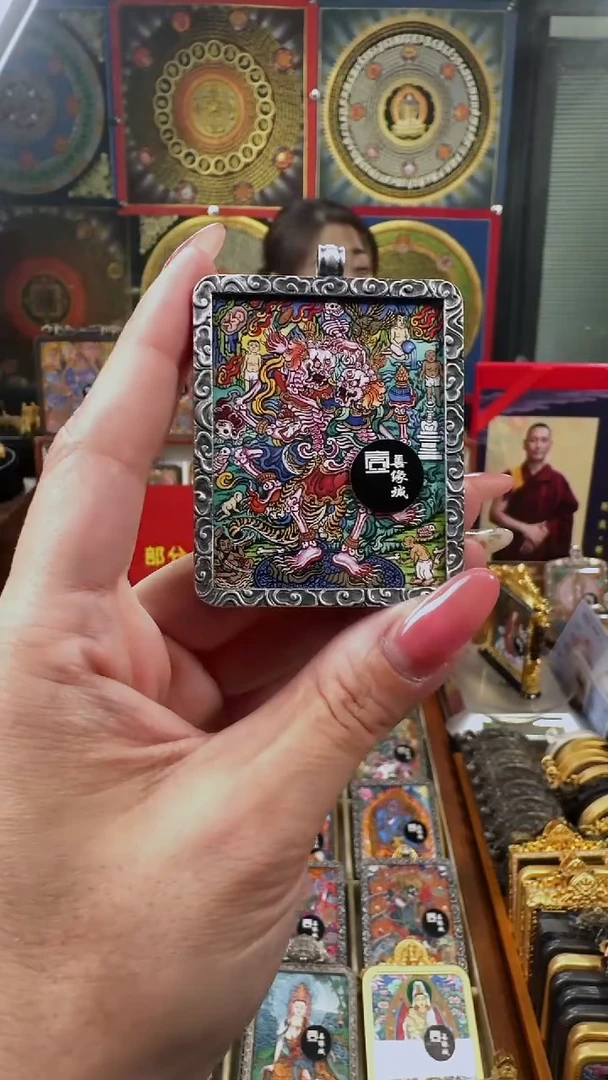 吊坠小**曼壹善缘城手绘唐卡寒林双尊