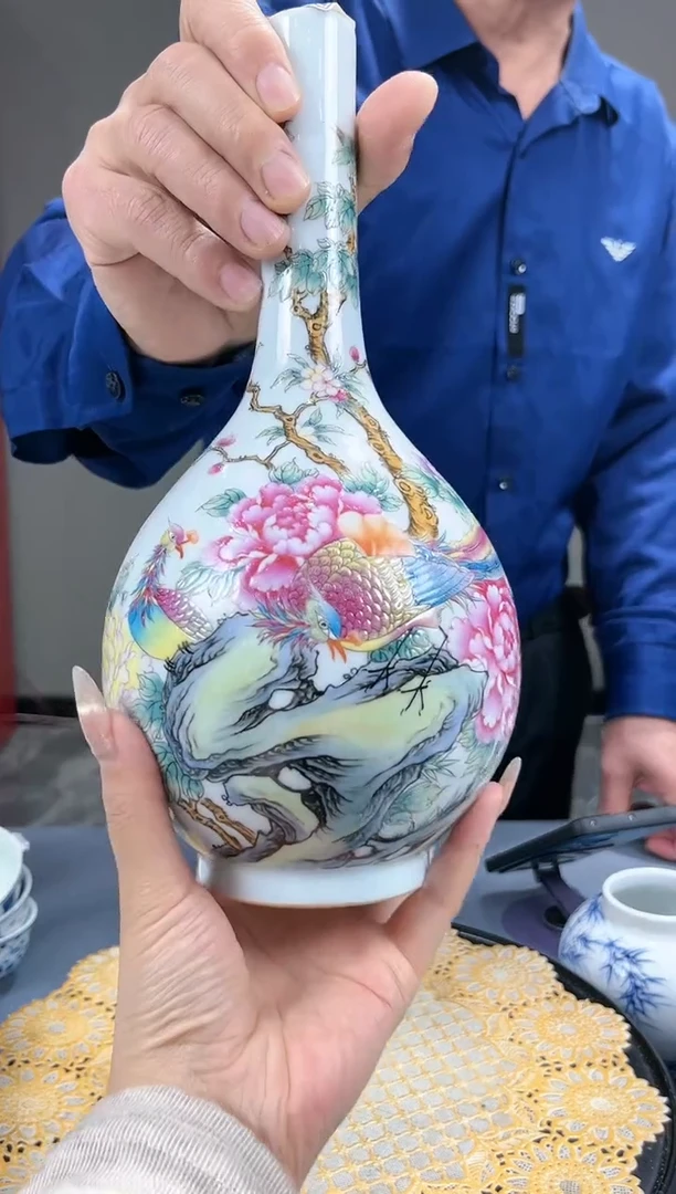 【闪购商品】官窑瓷画院536官窑瓷画院双凤胆瓶