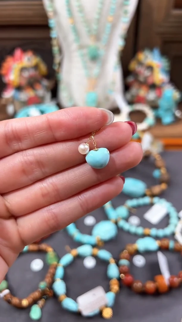 【闪购商品】绿松石提溜18K金镶嵌绿松石提溜