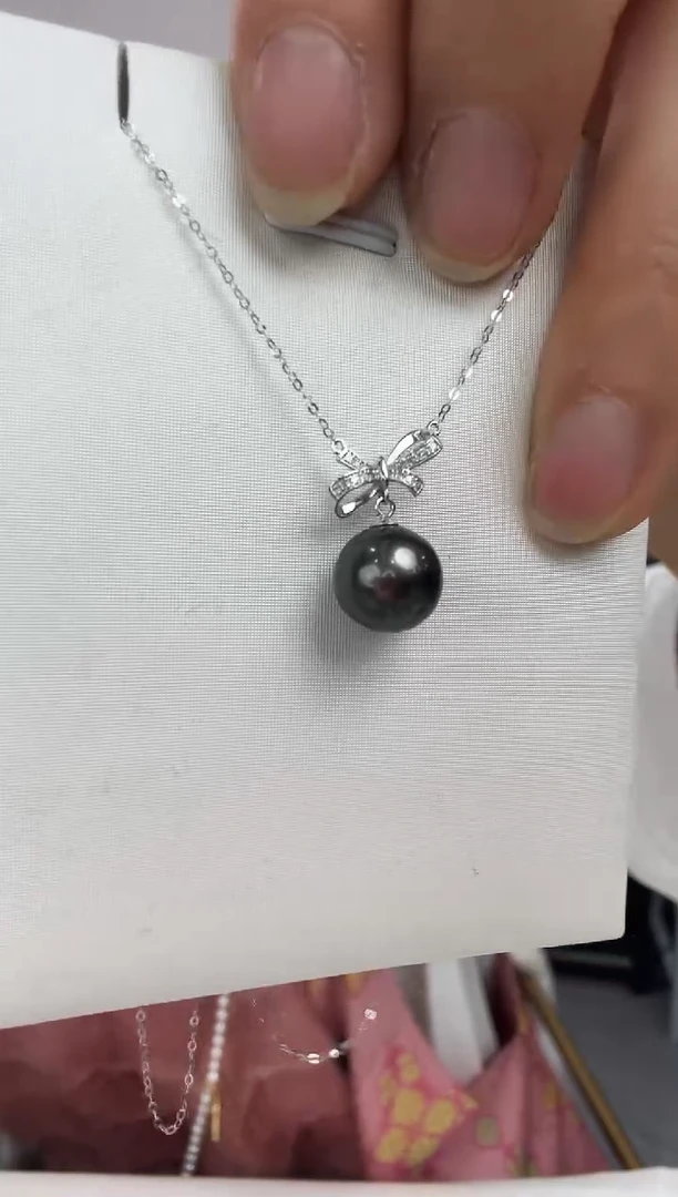 未镶嵌丨海水珍珠9-10mm大溪地吊坠金链@@C838