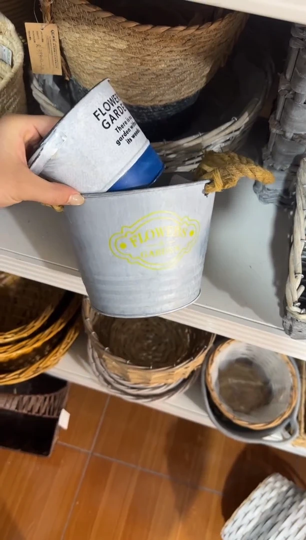 喝****%微瑕捡漏 铁艺小桶两个