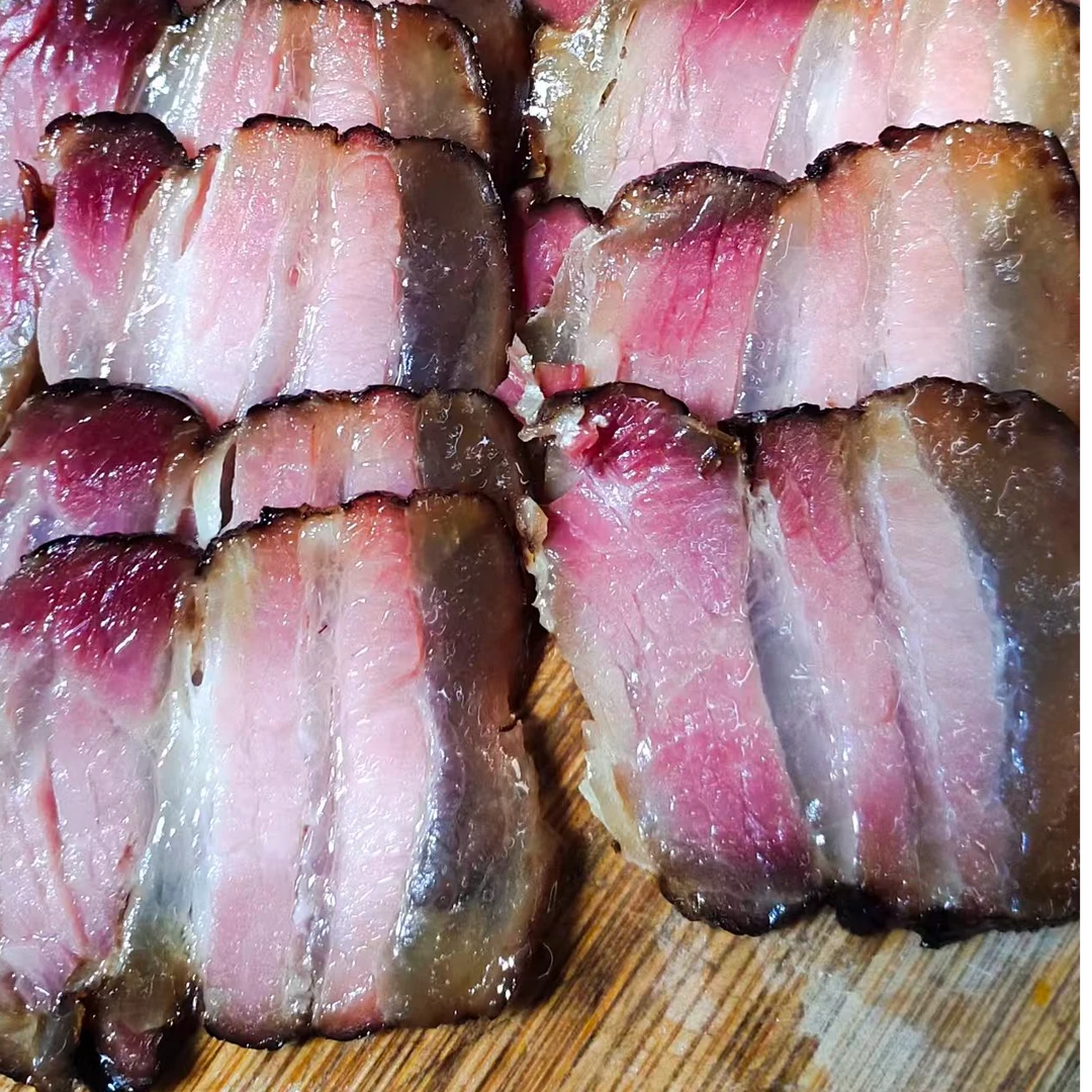 火哥哥四川特产柴火烟熏农家土猪五花腊肉传统工艺包邮1-3斤