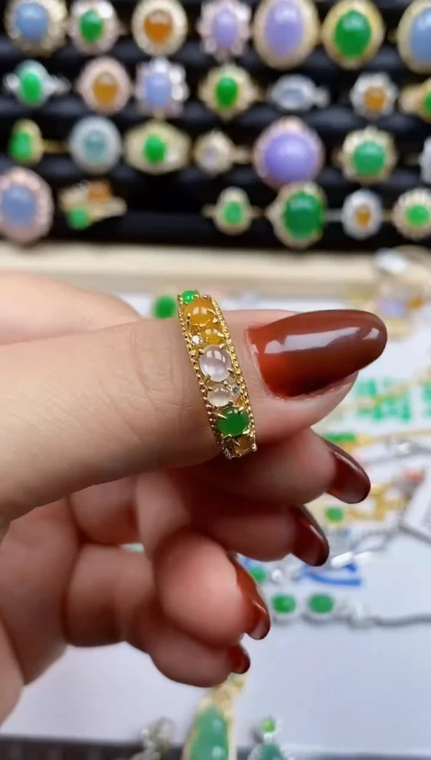 银S925镶嵌戒指翡翠用****61744