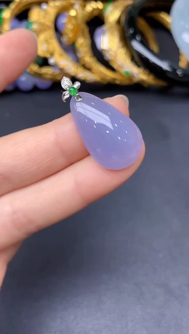 颈饰18K金镶嵌翡翠199-雪姐翡翠天天见