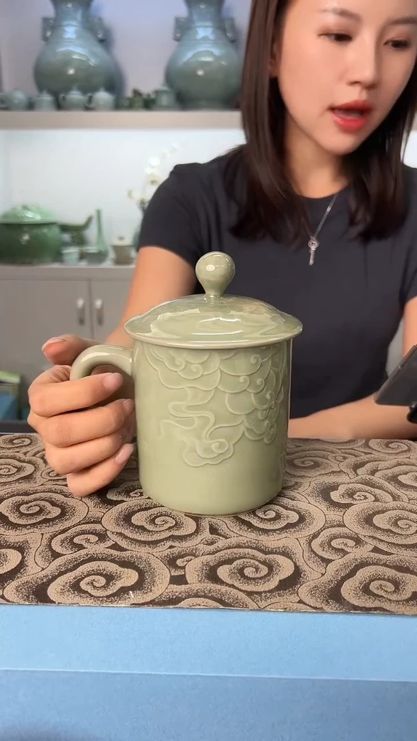 龙泉云间青瓷小米茶器