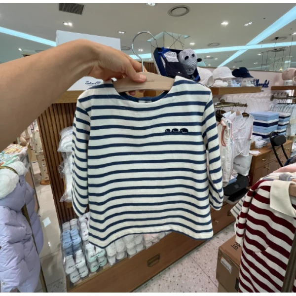 067-韩版24秋男宝秋款上衣条纹打底衫11010