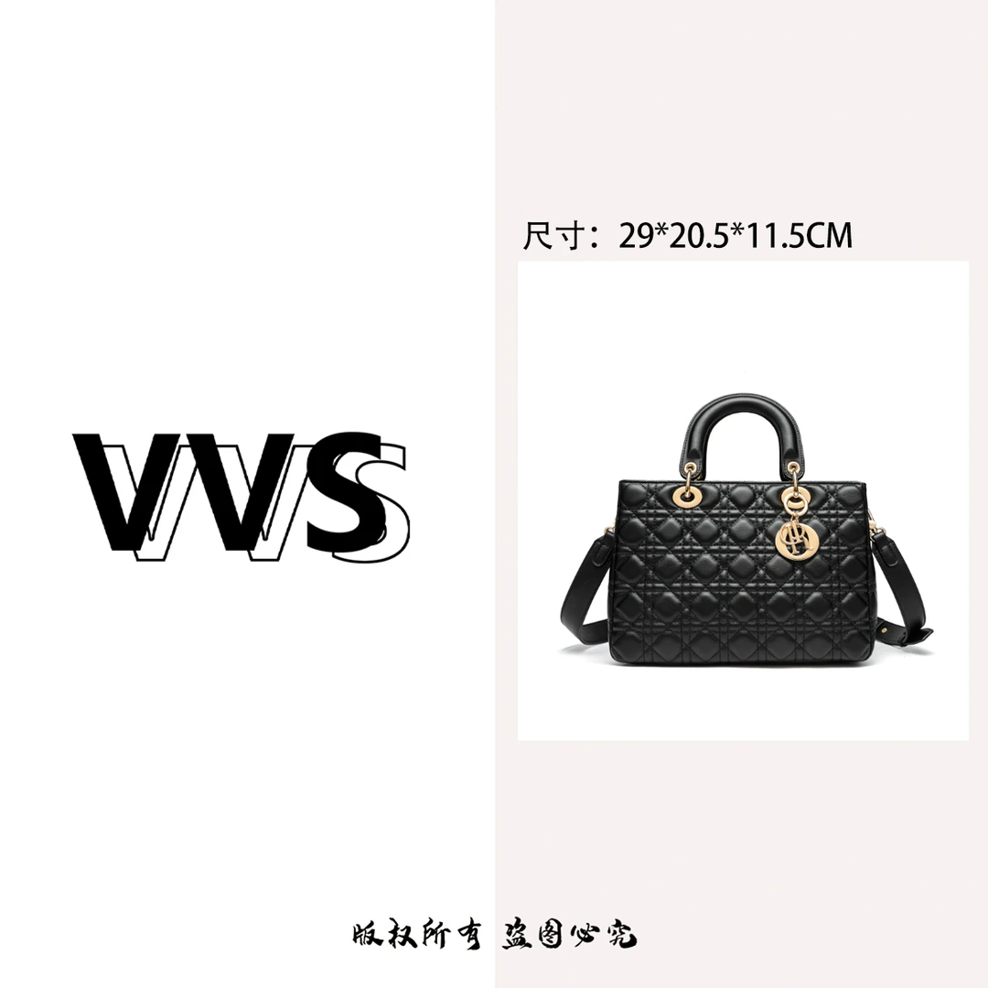 卡尔 蔻斯小香风菱格戴妃包大号CK251011A黑色