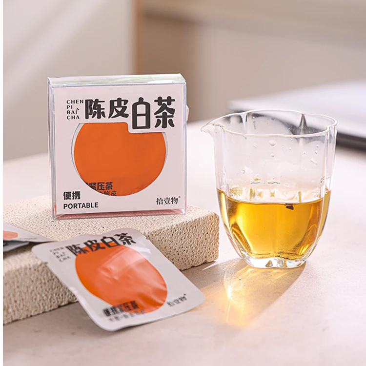 陈皮白茶福鼎白茶饼寿眉陈皮老白茶叶新会陈皮小茶饼高档便携盒装