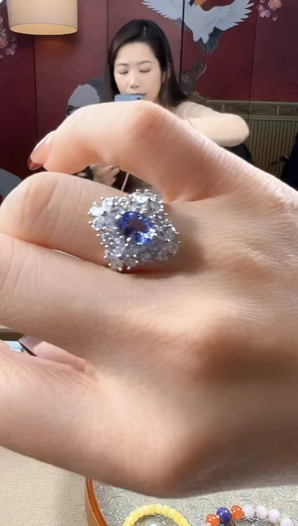 【闪购商品】坦桑石戒指银S925镶嵌KT24040823