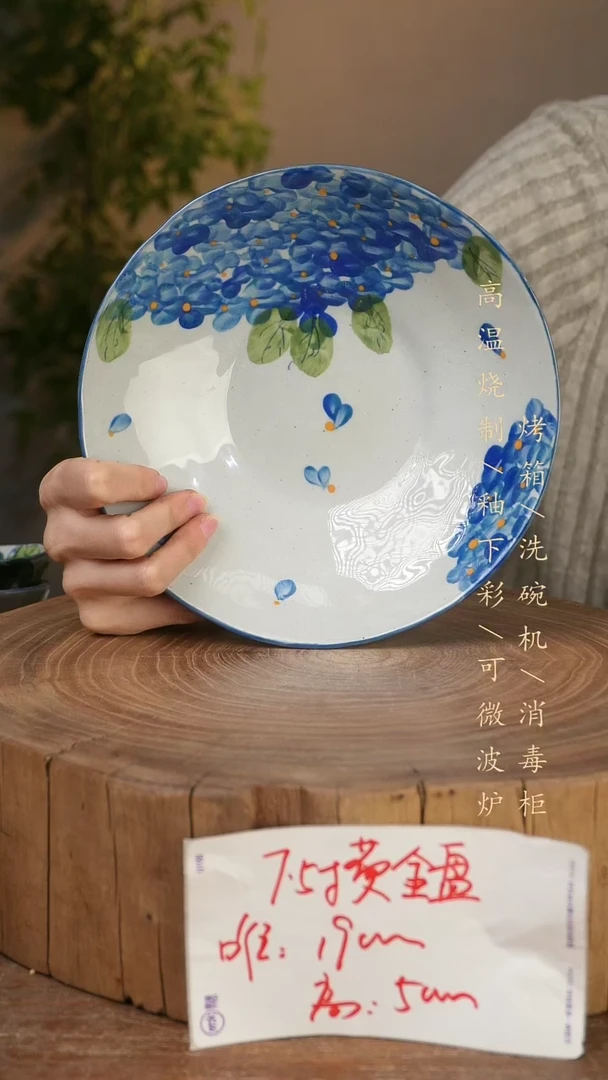 碗瓷景德镇手工手绘高温瓷釉下彩