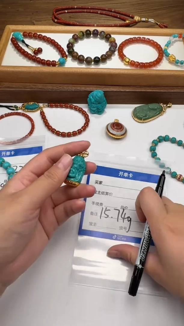 18K金镶嵌绿松石配饰配饰杰*～配饰配饰