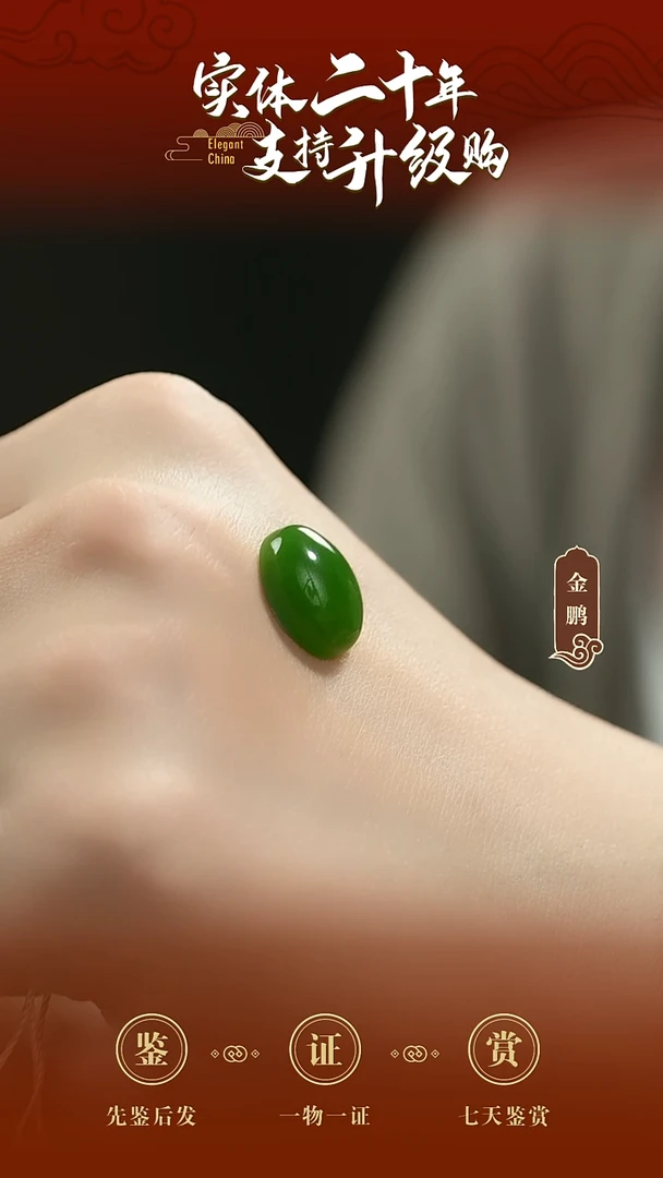 吊坠(赠链)未镶嵌和田玉安碧玉挂件（未打孔）