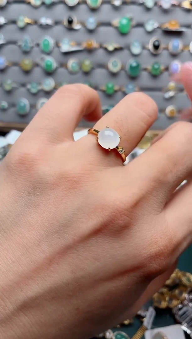 银S925镶嵌戒指翡翠.