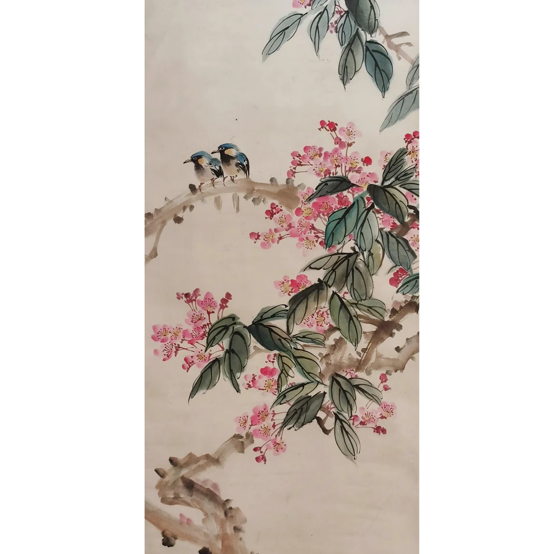 【辽拍】V250709-2-799 《花鸟》（5.1平尺)  纸本镜片 ws1219