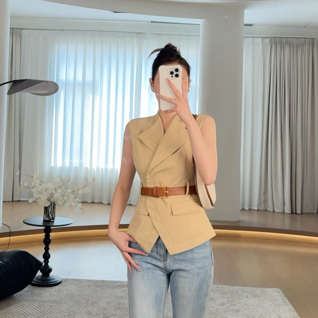 现货【夏夜花语】显瘦气质无袖圆领马夹LZ1390