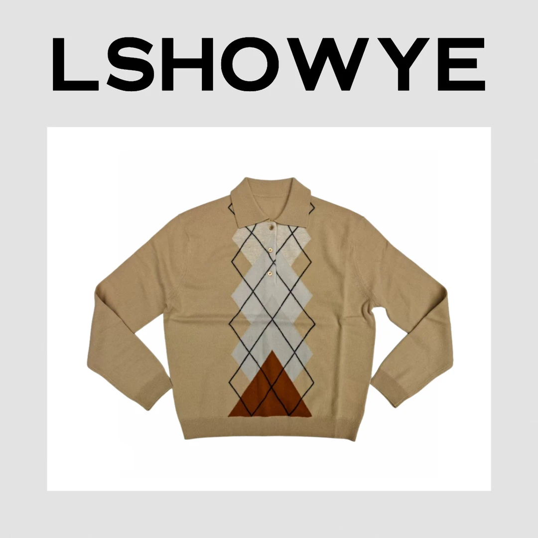 LSHOWYE｜菱格羊毛长袖毛衣 H8191