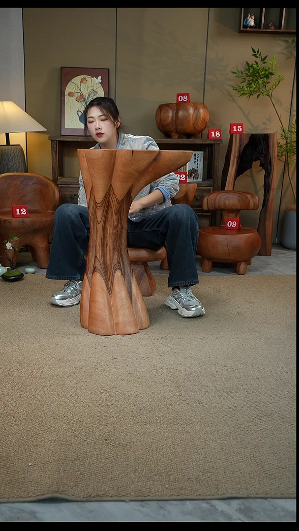 香樟木一体凳子045