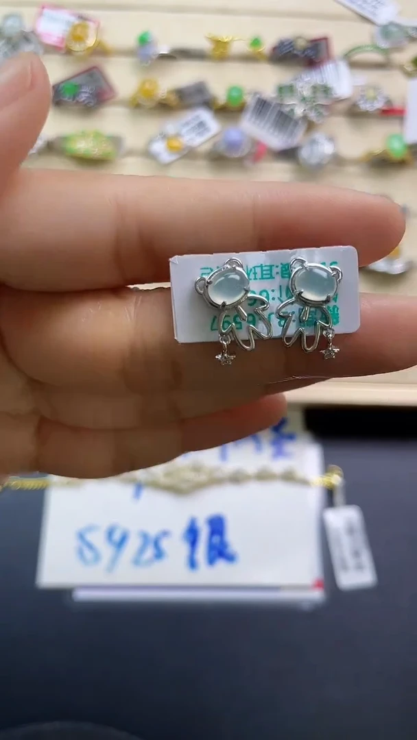 银S925镶嵌戒指翡翠翡翠 蛋面 银S925镶嵌