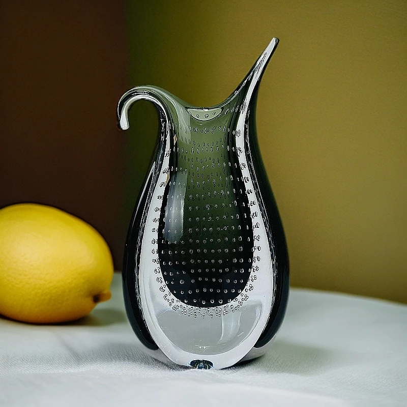 云创空间现代简约高档纯手工琉璃工艺品花瓶摆件（一物一拍)