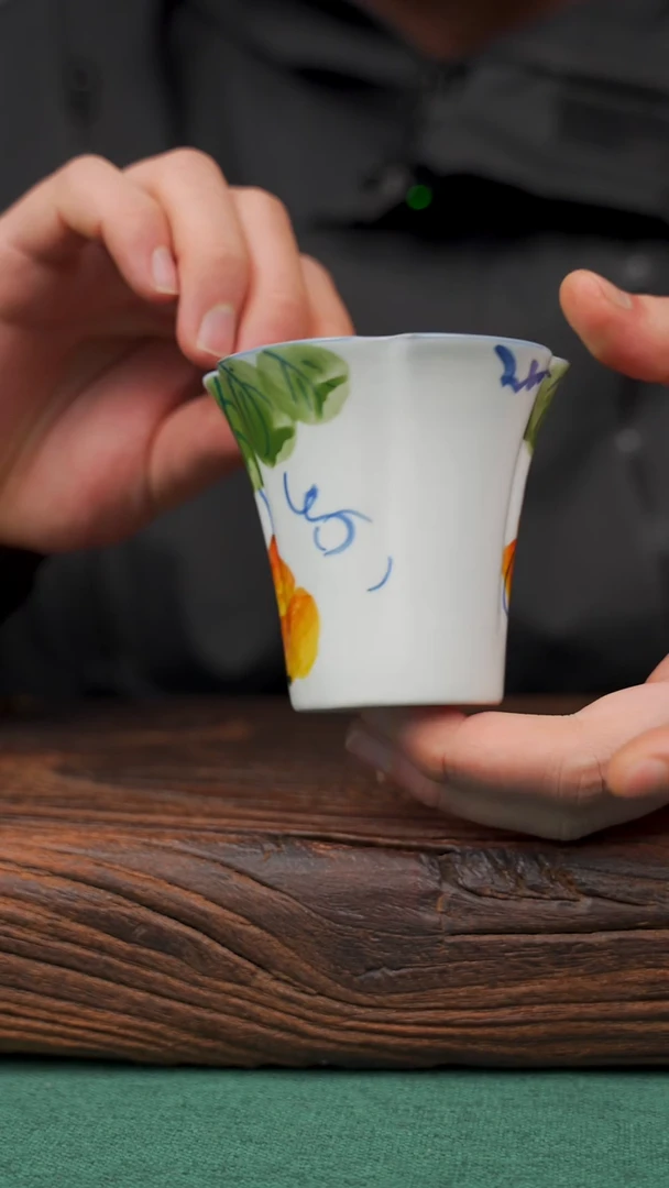 【闪购商品】瓷片27寻一缕瓷香杯釉下手工手绘瓷器