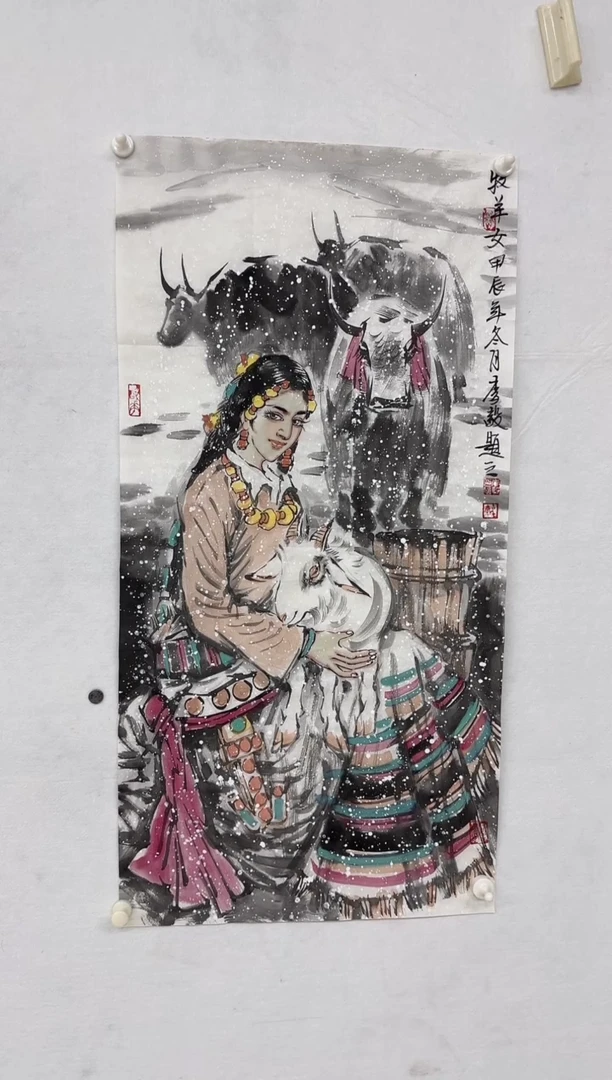 国画李毅-100*50人物作品
