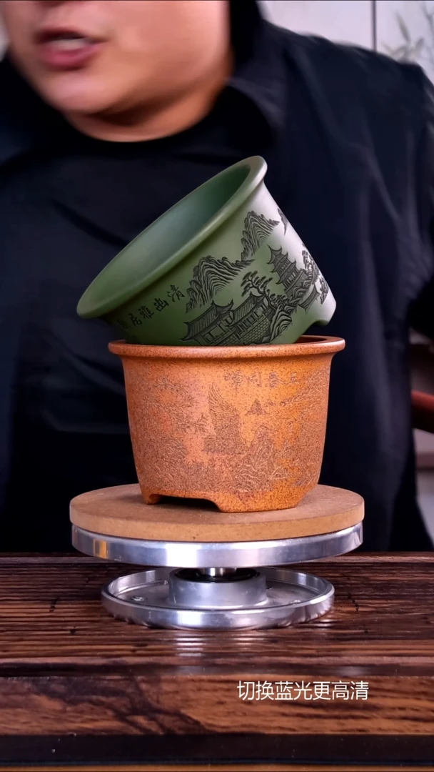 紫砂花盆紫砂花盆内口10-7     2只