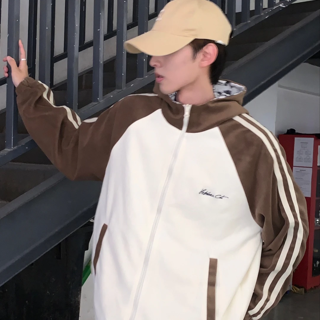 【PC】潮牌赫本猫 双面穿宽松夹克外套 男女同款