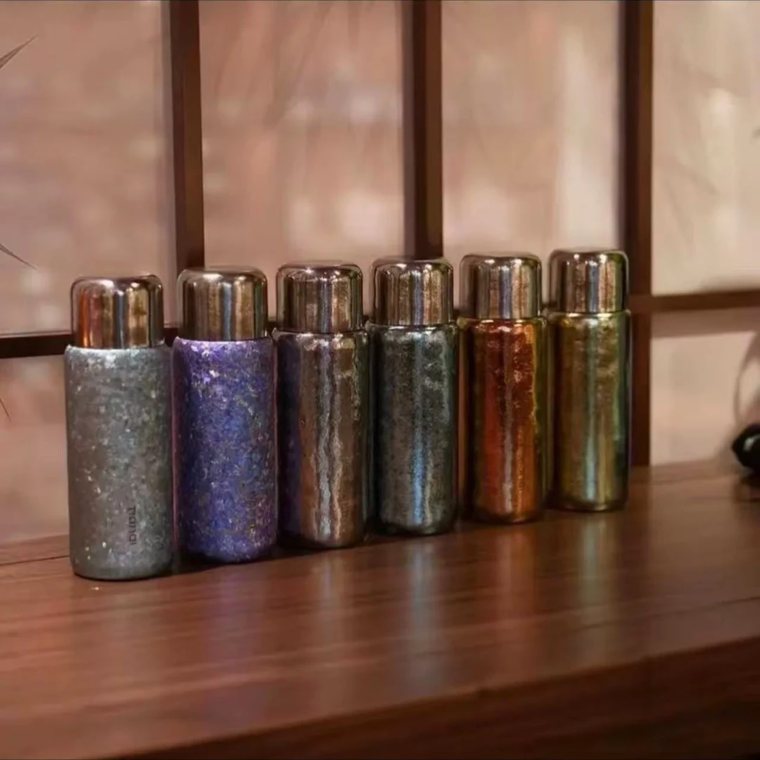 亮面小结晶双层纯钛磁吸双盖闷茶杯车载便携式家用