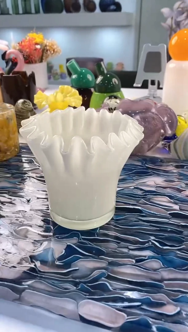 【闪购商品】琉璃慕忆家花瓶奶白