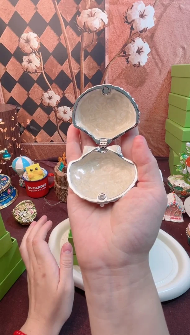 锌合金珐琅首饰盒默认微瑕拆盒不退介意勿拍～～～～！！！白贝壳