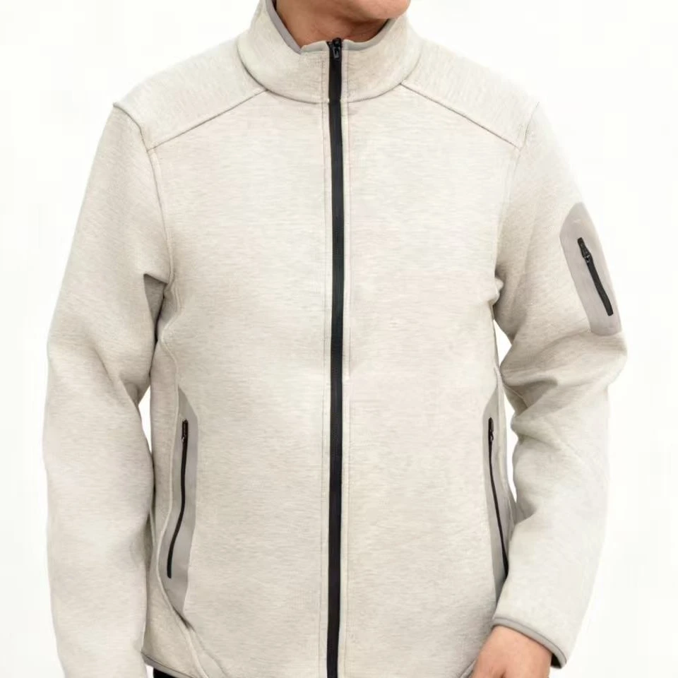 9231-男款针织立领夹克（机能衣）（卡其）