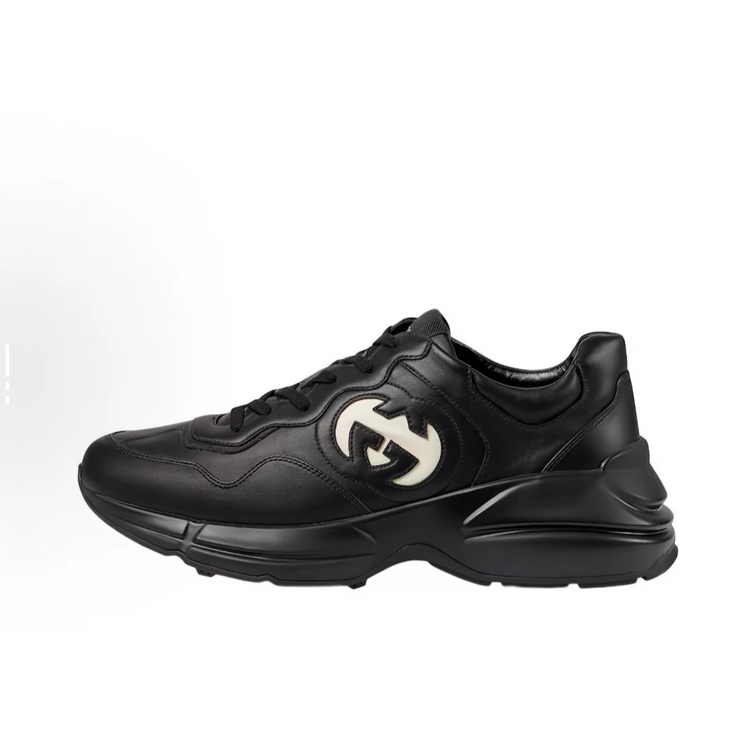 全新未使用 GUCCI/古驰 黑色蝙蝠老爹鞋男士男款