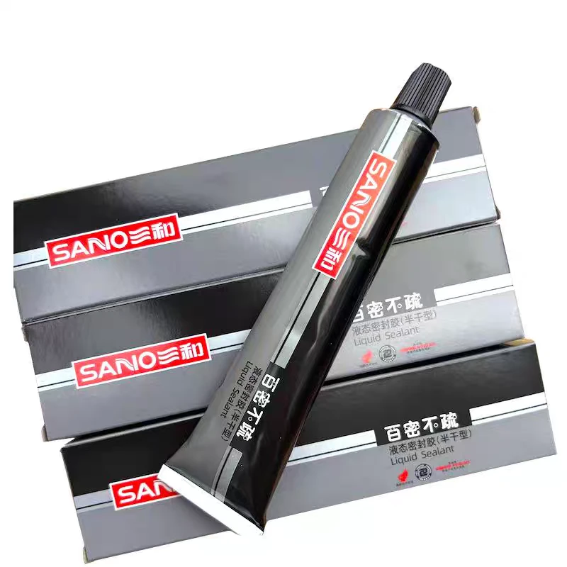 三和百密不疏液态密封胶白色管道密封胶 耐高温防水半干型15支80g