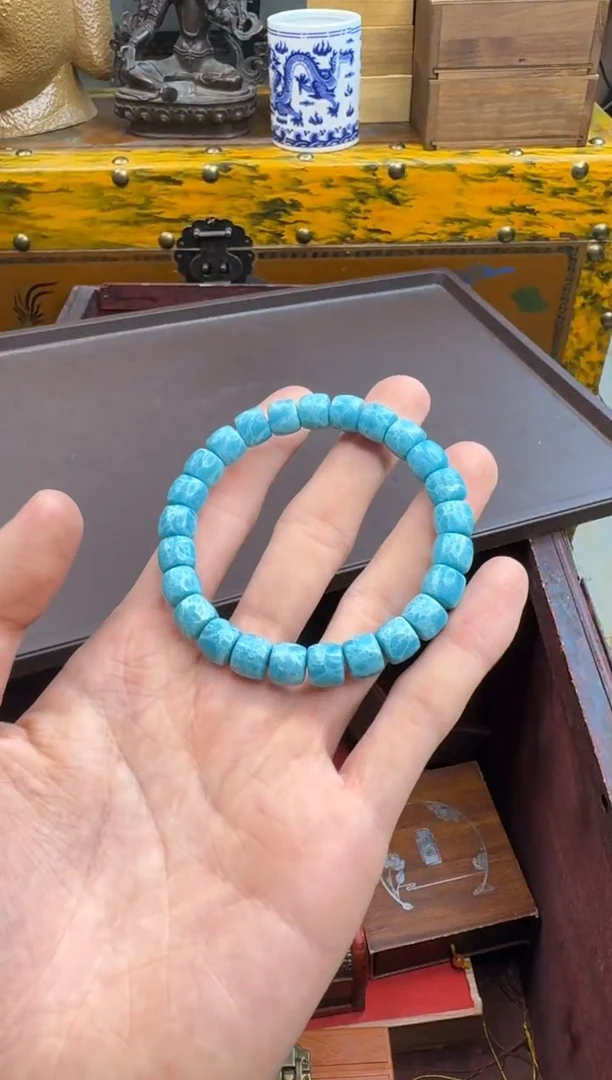 未镶嵌针钠钙石（海纹石）手链主播精品链接—————————