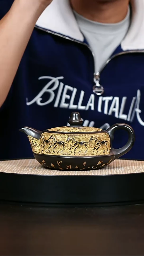 茶壶紫砂原矿紫砂壶曲壶500cc