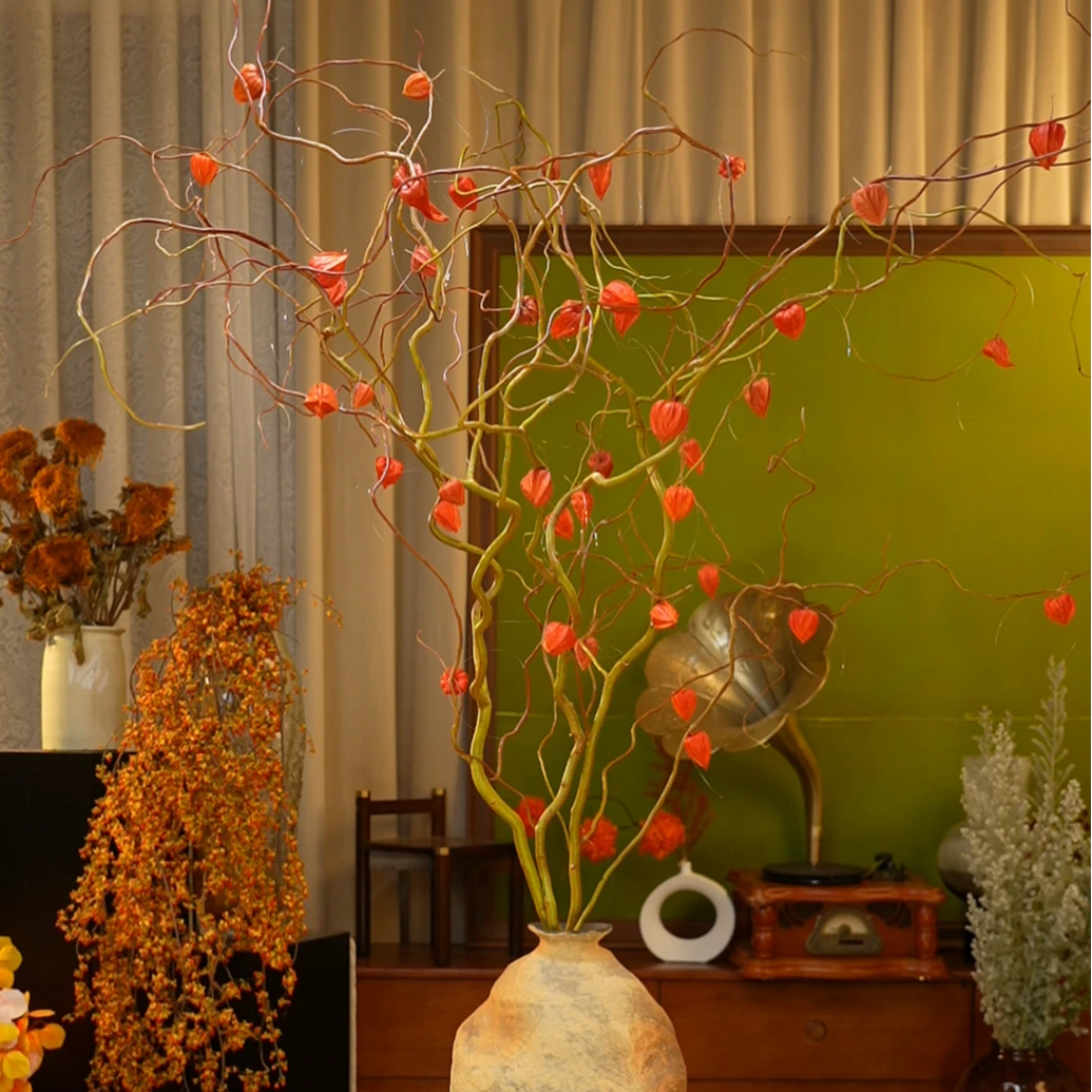 【我种花】华灯初上酸浆果龙柳组合鲜切花纯手工高级落地款瓶插云南