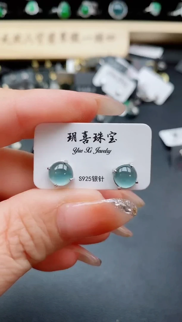 银S925镶嵌戒指翡翠1