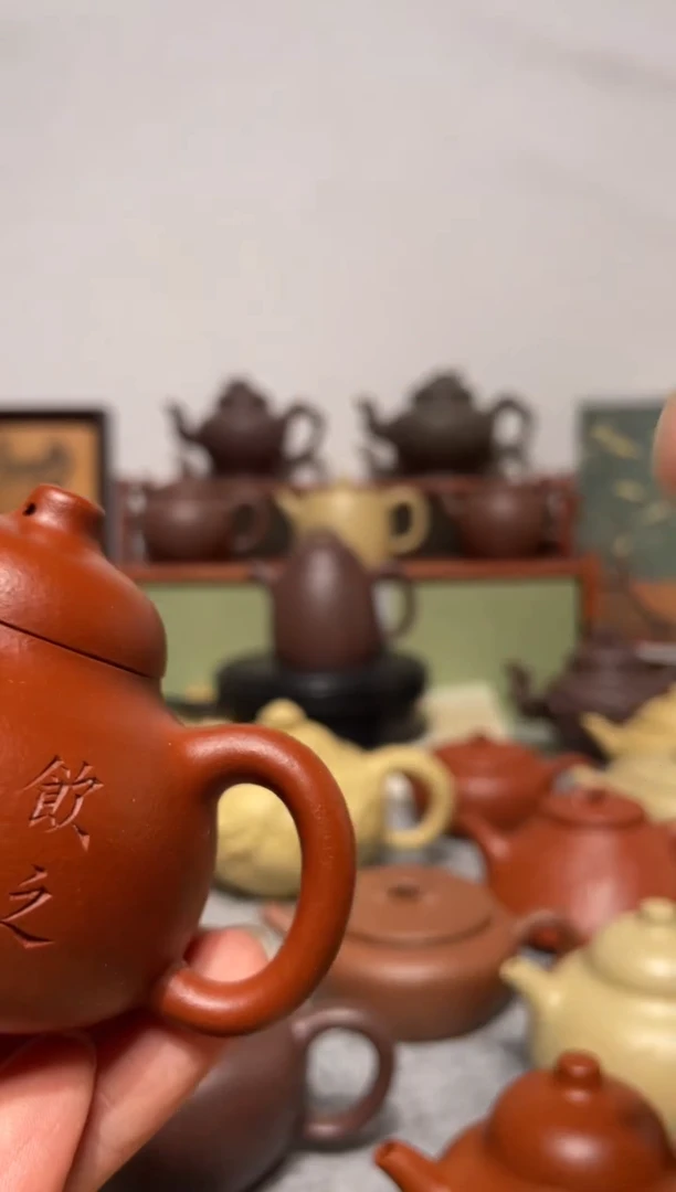 茶杯紫砂不**年朱泥大红袍手工泥 曼生匏瓜