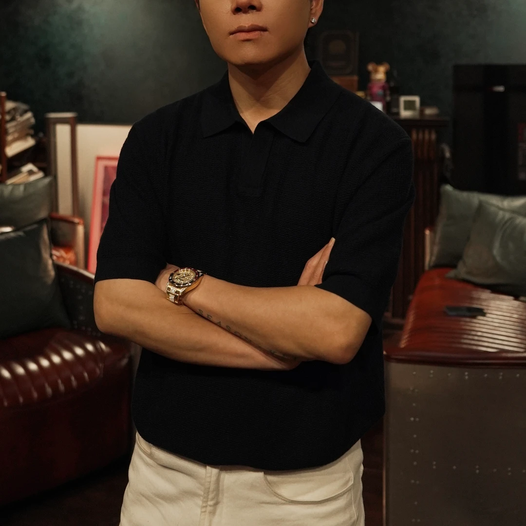 2025新款藏蓝海鸥领老钱风针织短袖痞帅男装短袖polo