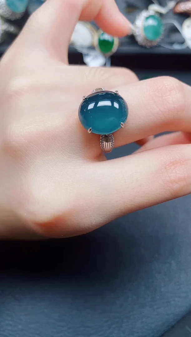 银S925镶嵌戒指翡翠翡翠