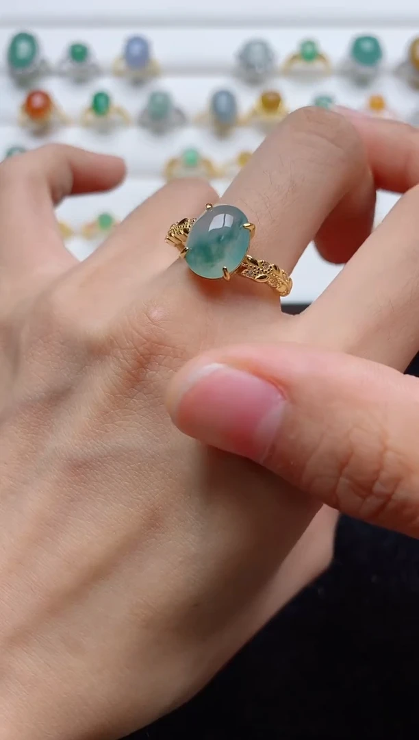 翡翠戒指银S925镶嵌..........