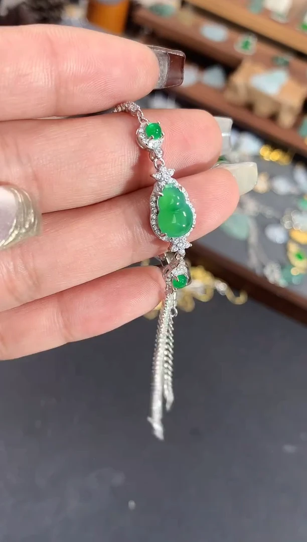 【闪购商品】翡翠手链银S925镶嵌手链