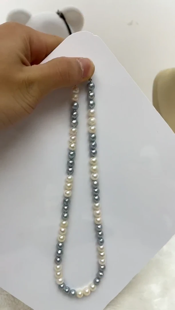 颈饰银S925镶嵌海水珍珠6-7